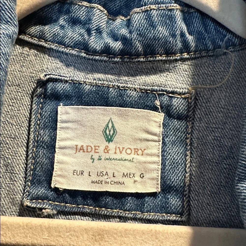 Jade & Ivory Denim Belted Barn Denim Jacket L Chore Wear Coat - Picture 2 of 6
